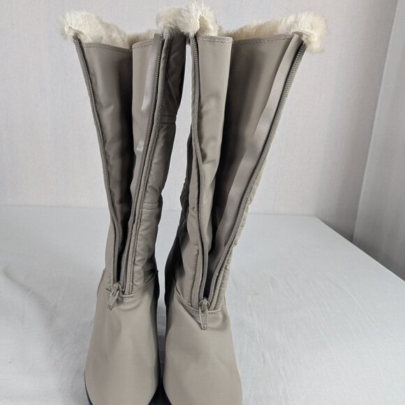 Vintage 80s 90s Fur Lined Gray Heeled Winter Boots Boundary Waters Womens Size 7 - Picture 16 of 16